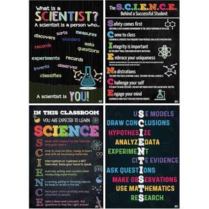 지니 웰컴 주기율표 포스터 11''x17'' 과학 포스터 중학교 교실 장식 포스터 대형 컬러풀 (SET 4 Science)