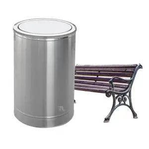 대형 원형 쓰레기통 업소용 휴지통 스윙 야외 스텐 철제 사무실 화장실 스테인레스