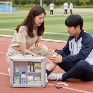 벽걸이 알루미늄 구급함 중형 휴대용 가정용 응급처치 구급상자