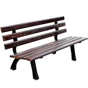 긴 벤치 마을 조경 부식 방지 방부목 베란다 체어 벤치(브라운) - 120cm
