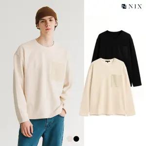 [NIX]유니) 스판담보루 기모-타소재 가슴 포켓 티셔츠(세미오버핏) (FNPWCTR701P)