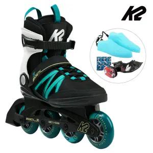 성인 인라인스케이트 K2 키네틱 80 W 블랙오션 성인용 인라인 신발항균건조기 휠커버