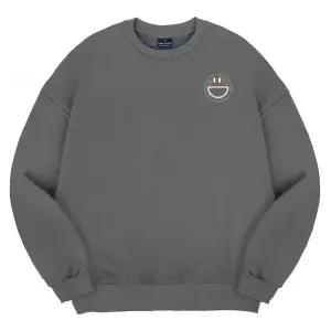 엘런아시 스마일레터링 오버핏 맨투맨