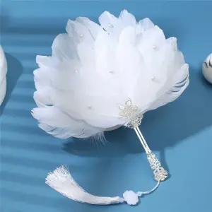 선녀부채 깃털 웨딩소품 핸드 요정 웨딩촬용 파티 부채 무용