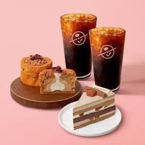 커피빈 아메리카노 (S) 2 + 보늬밤 생크림케익 + 보늬밤 생크림 카스테라