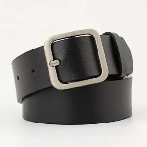 블랙 스퀘어버클벨트 여자검정벨트 캐주얼가죽벨트 청바지가죽벨트 여성청바지벨트