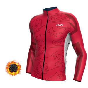 Sparx 남성 겨울 사이클링 유니폼 자전거 긴팔 보온 플리스 방한 재킷