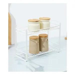 GDM 2단 씽크대 양념통 선반 정리대 거치대 화이트 2단 철제 다용도 미니선반 싱크대상단