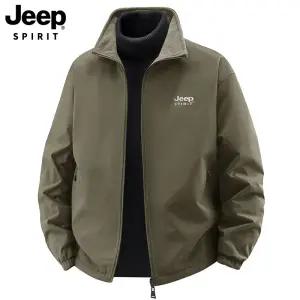 JEEP SPIRIT 남성 가을 겨울 지퍼 포켓 점퍼 스탠드카라 양면 플리스 재킷
