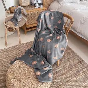 (제스트)120x180 따땃베어포근담요 극세사 무릎 패턴 겨울담요