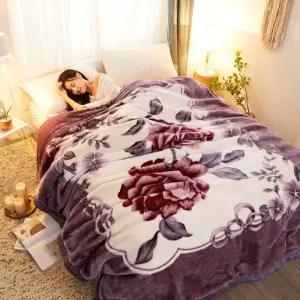 할머니 담요 옛날 밍크 이불 두꺼운 꽃무늬 블랭킷 대형 부드러운 시골