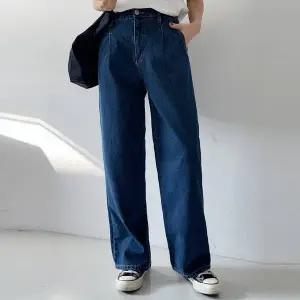 [메이블루]트렌디 핀턱와이드 데님팬츠