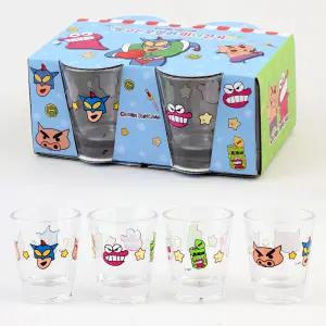 짱구 미니잔 4p 세트/캐릭터 미니 유리잔 유리컵 소주잔 굿즈 선물