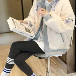 레이어드 뽀글이 후드 점퍼 잠바 겨울 여성 양털점퍼 후드점퍼 아우터