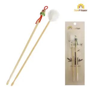 대나무 귀이개세트2p (17cm) 귀후비개 뽀송털 귀청소 귀파개 귀청소 귀지제거