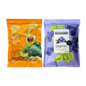 웰루츠 냉동 아보카도 500g + 블루베리 1kg  냉동과일 스무디 쥬스