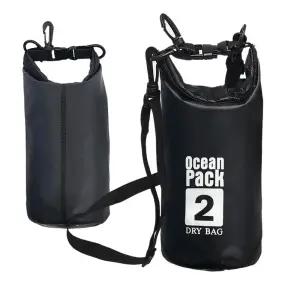 오션 드라이백 블랙 2L한쪽끈 수영가방 비치백 방수팩 수영가방 수영백