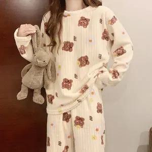 [쉬블림로브]쉬블림로브 (상의+하의) 여성 극세사 패턴 수면잠옷  GWD0004