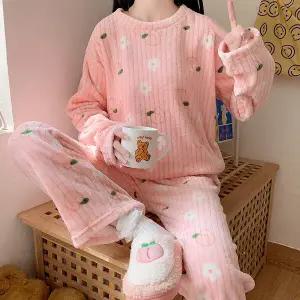 [쉬블림로브]쉬블림로브 (상의+하의) 여성 극세사 패턴 수면잠옷  GWD0001