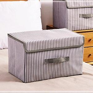 접이식줄무늬리빙박스(45x35cm)폴딩박스의류보관 이불보관 이불수납함 이불정리 옷수납함 이불보관함