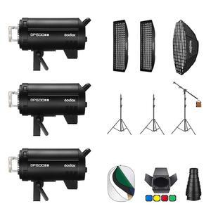 3팩 DP600IIIV 1800Ws GN106 스튜디오 플래시 스트로브 스피드라이트 키트, 5800K 보웬스 마운트 프로페셔널 모노라이트 비디오 촬영용 조명