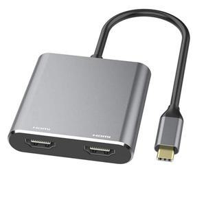 Type C   듀얼 HDMI/USB3.0/PD 4 in 1 디스플레이 스크린 USBC 허브 변환기 4k HD