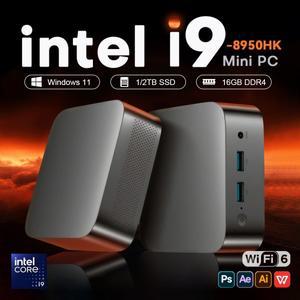 휴대용 미니 소형 PC 윈도우 11 인텔 코어 i9 8950HK 셀러론 N5095 게이밍 컴퓨터 16GB DDR4 1TB 2TB SSD W