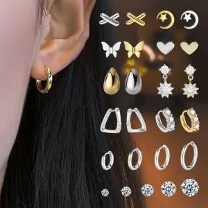 귀걸이 실버 925 은 골드 금 링 큐빅 드롭 물방울 귀걸이 결혼식