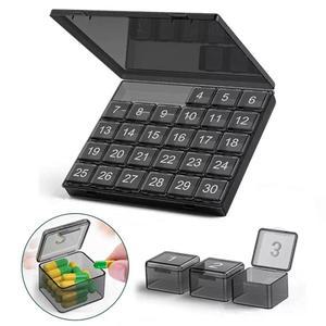 한달 약통 30일 수납 약보관함 달력 약보관통 하루 통 소분 미니 휴대용 정리함