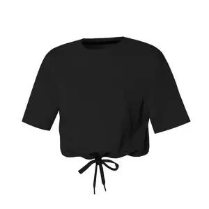 [콩심팥심]데일리 스트링 요가 면 반팔티 블랙 1P 크롭 티셔츠 운동복반팔