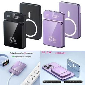 휴대용 20000mAh Macsafe 마그네틱 보조베터리 pingguo14 15 16 Pro Max 외부 보조 배터리 팩용 고속 무선 충전기