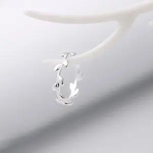 AC1611 내츄럴 올리브 나무 S925 모던 심플 실버 반지 나무반지 패션반지