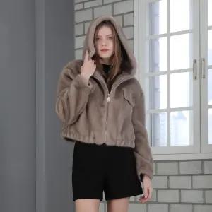 캐츄얼그램 FAUX FUR 밍크후드자켓