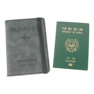 해외여행 가죽 여권 케이스 트레블월렛 기본 연회색