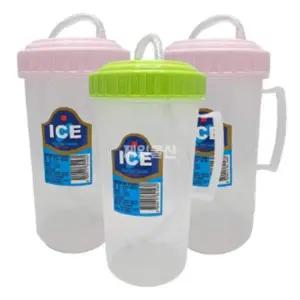 [골드스마일]덕신화학 빨대컵 500ml 온가족 손잡이 다회용컵 3개