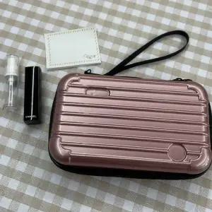 여행용 미니 하드캐리어 파우치 가방 로즈골드 하드