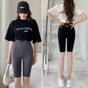 [아우트]봉제선없는 하이웨스트 여성 5부레깅스 5부