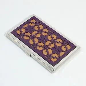 (카라빈카)투각철재명함케이스(모란꽃문-자홍) (W172476)