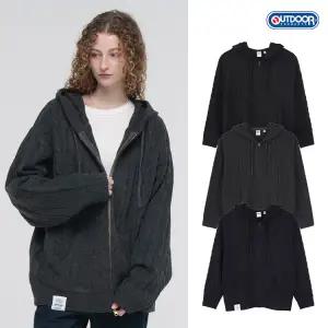 [아웃도어프로덕츠] 케이블 니트 후드집업 (3COLORS)