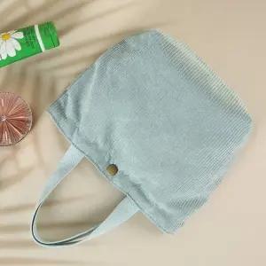 코듀로이 똑딱단추 토트백 여성가방 손가방 (WE46049)