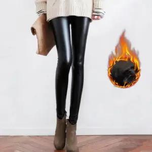 [아우트]기모 레자레깅스 레깅스 레더 올블랙 패션