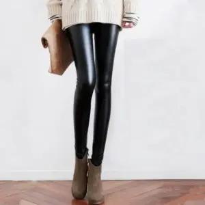 [아우트]여성면레깅스 포인트룩 가죽 레깅스