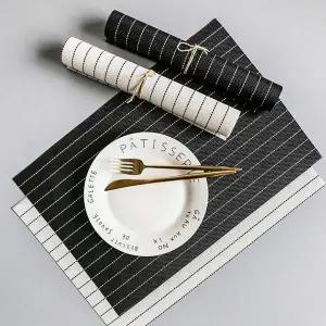 [골드스마일]줄무늬매트 인기 레트로 식탁매트 테이블러너 감성