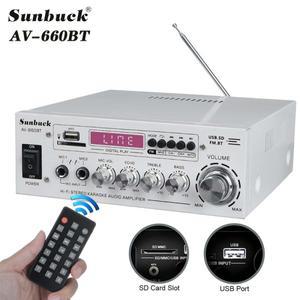 SUNBUCK AV-660BT 사운드 앰프 CH 2.1 가정용 자동차 회의 극장 용 전력 증폭기 AMP 지원 EQ FM USB SD 카
