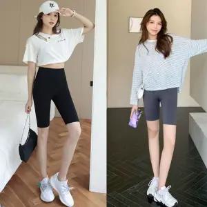 [아우트]레깅스 심리스 요가 컷팅 바이커쇼츠 5부