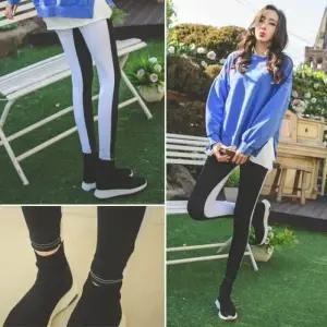 [아우트]배색레깅스 패션 운동복 스포츠 타이즈