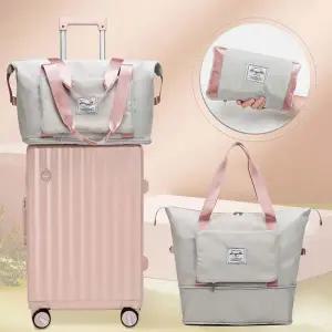 [콩심팥심]캐리어위 여행가방 접이식 캔버스백 접는 캐리어