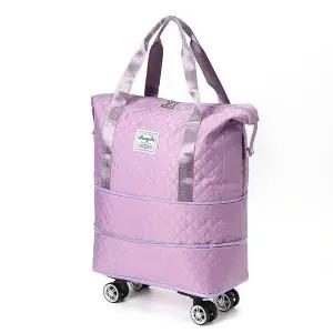 [콩심팥심]여행가방 퍼플 캔버스백 바퀴 보스턴백 아이러빗