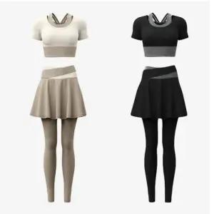 [아우트]요가 필라테스 예쁜 치마 레깅스 세트