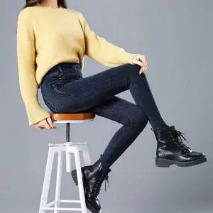 [아우트]워싱 기모 편한 여성 데님 페이크